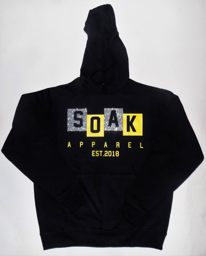 S.O.A.K Hoodie ( Black W/ Silver & Yellow) - S.O.A.K  Apparel 