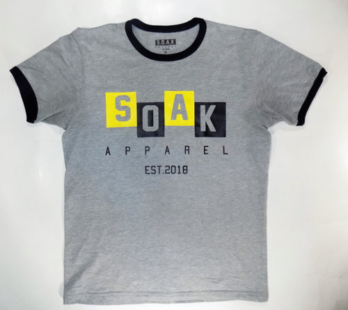 S.O.A.K Apparel T-Shirt ( Gray/Black/Yellow) - S.O.A.K  Apparel 