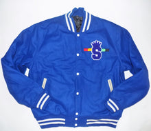 Load image into Gallery viewer, S.O.A.K  &quot; S&quot; Crown W/ Lion Letter Man Jacket (Blue/White) - S.O.A.K  Apparel 