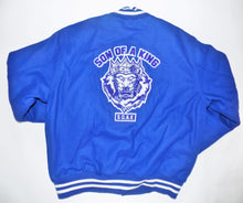 Load image into Gallery viewer, S.O.A.K  &quot; S&quot; Crown W/ Lion Letter Man Jacket (Blue/White) - S.O.A.K  Apparel 