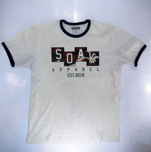 S.O.A.K Apparel  Camo  Kids T-Shirt  ( Cream/ Camo/ Black Sleeves) - S.O.A.K  Apparel 